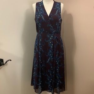 CABI A-Line Chiffon Floral Dress Size 8